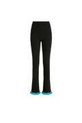 Lise Flared Pants - Black & Turquoise Merino Knit