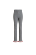 Lise Flared Pants - Light Grey & Soft Pink Merino Knit