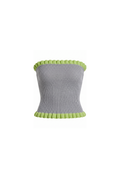 Madonna Tube Top - Grey & Lime Green