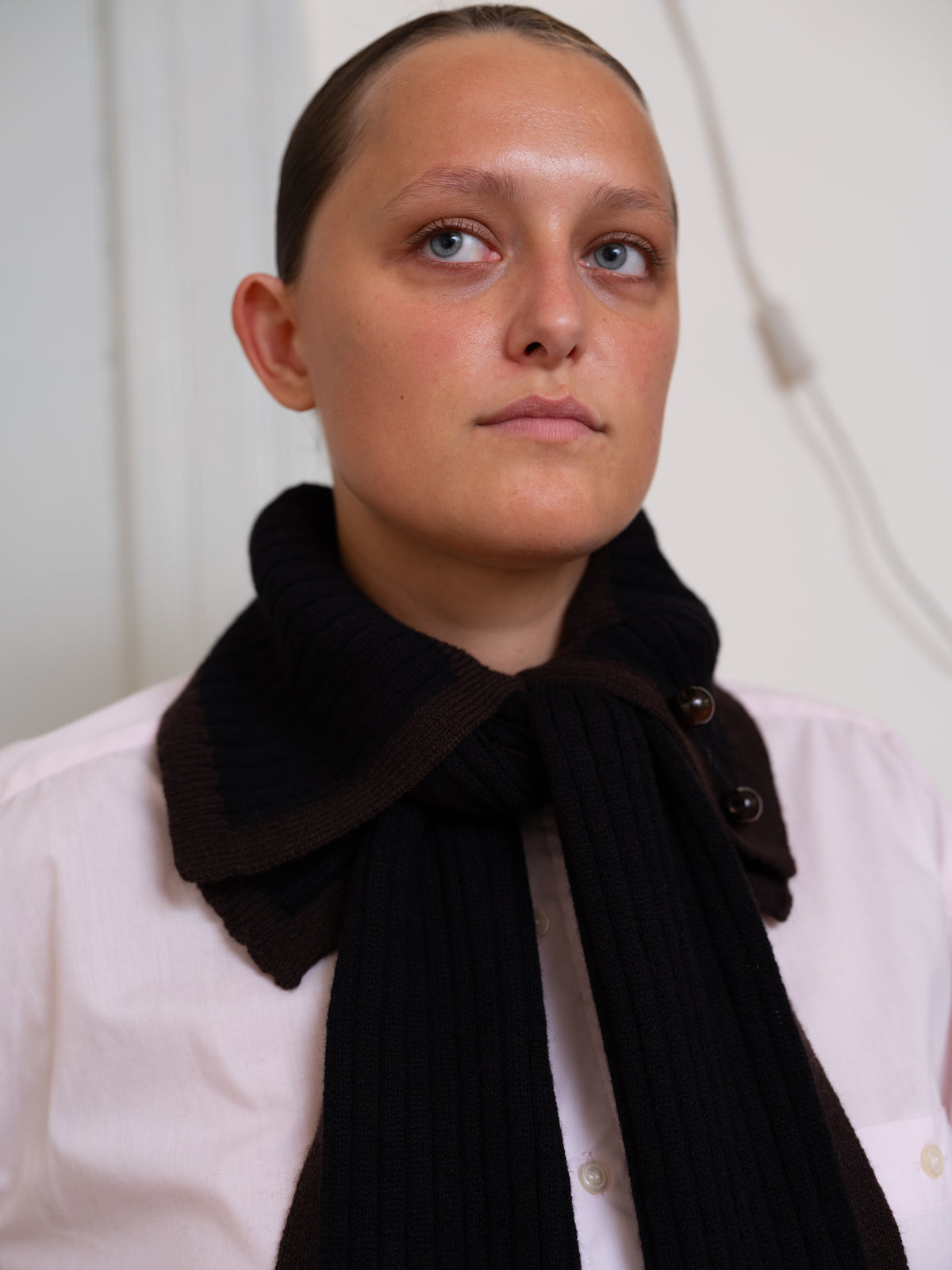 Michel Collar Scarf - Ribbed Merino Knit