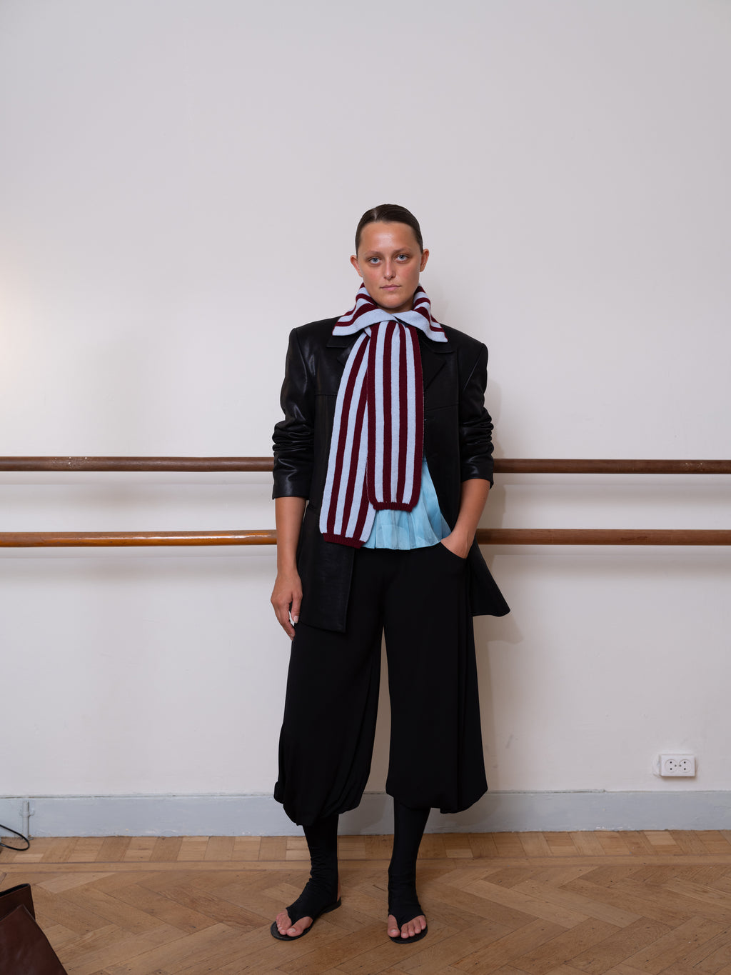 Noor Collar Scarf - Striped Merino Knit