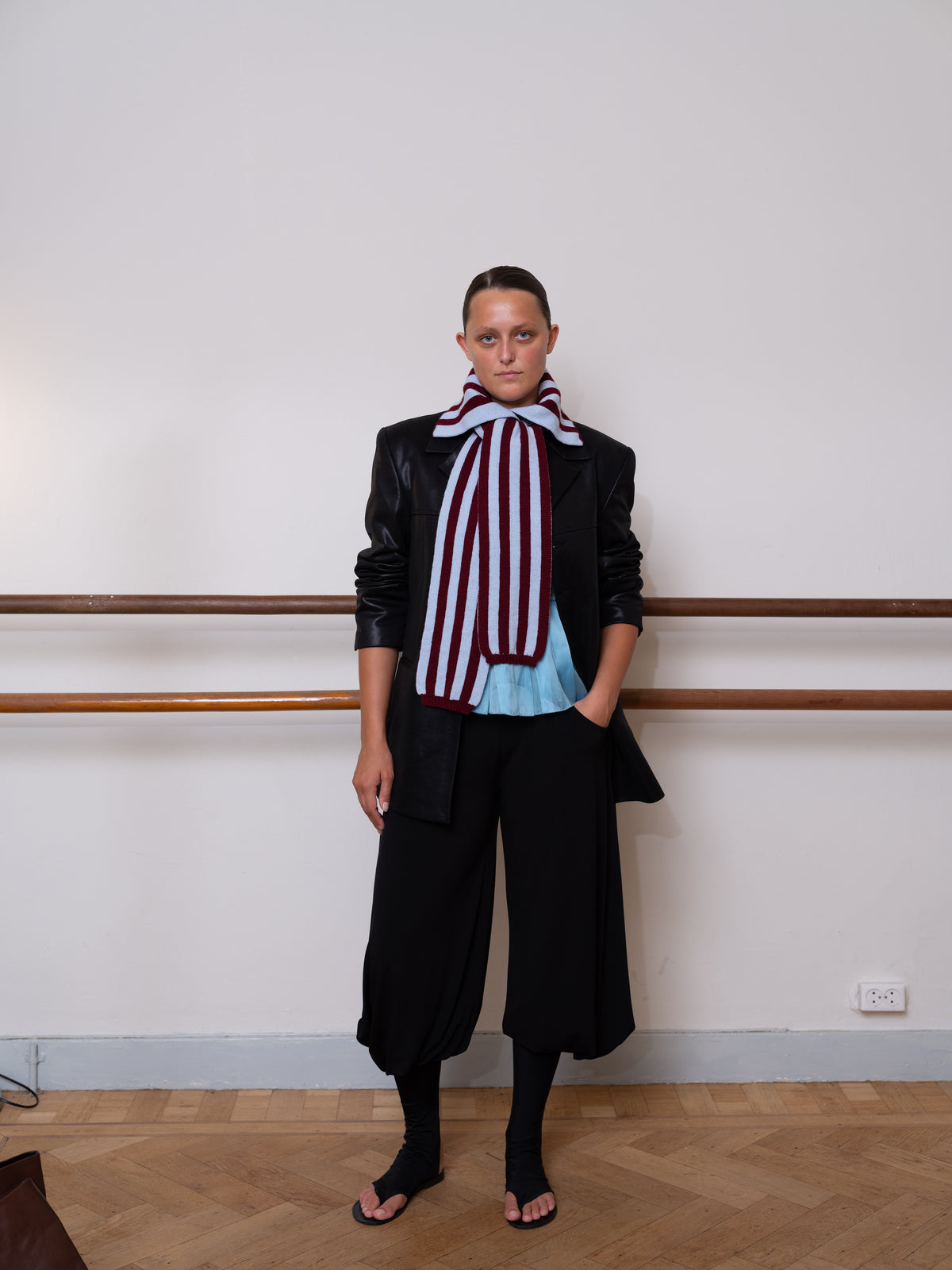 Noor Collar Scarf - Striped Merino Knit