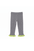 Madonna Capri Pants - Grey & Lime Green