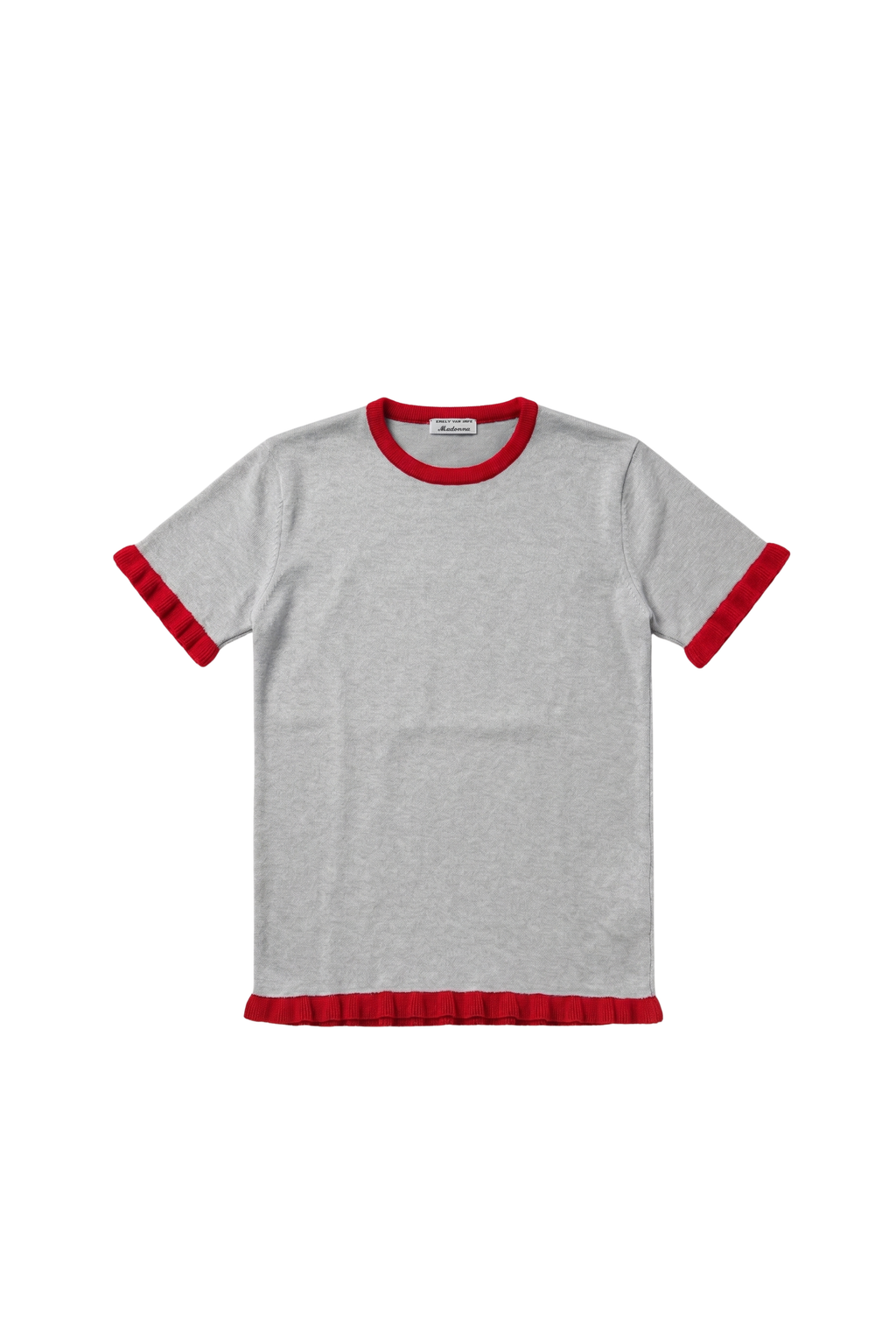 Madonna T-shirt Dress - Grey & Coral Red