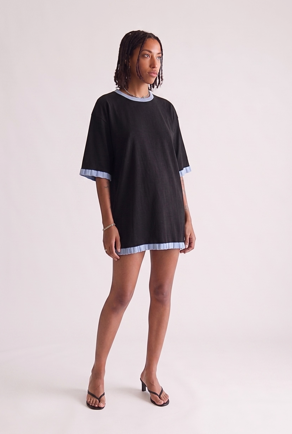 Madonna Oversized T-shirt Dress - Black