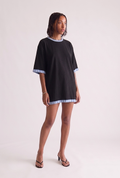 Madonna Oversized T-shirt Dress - Black