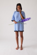 Madonna T-shirt Dress - Sky Blue & Black