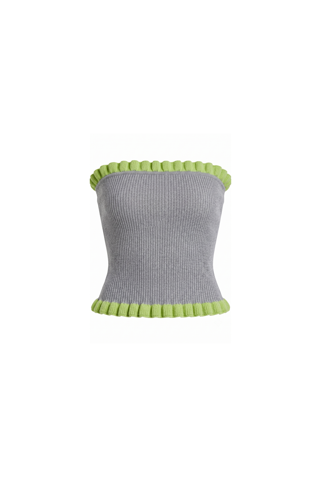 Madonna Tube Top - Grey & Lime Green
